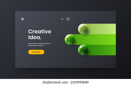 Geometric realistic spheres company identity concept. Bright corporate cover vector design illustration.