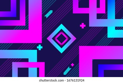 GEOMETRIC RECTANGLE SHAPE NEON LIGHT