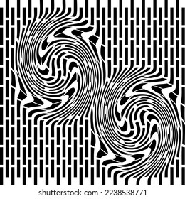 Geometric Rectangles Illusion Swirl Spin Twisted Effect 