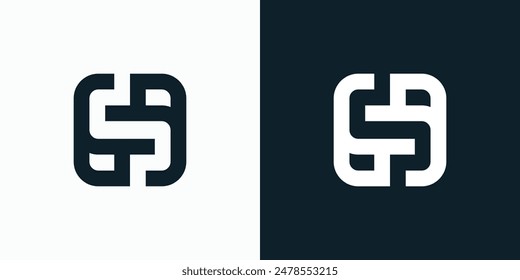 Geometric rectangular letter S initial vector logo design with a modern, simple, clean and abstract style.