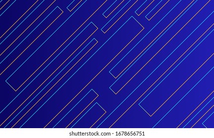 geometric rectangular line shape pattern on Blue background