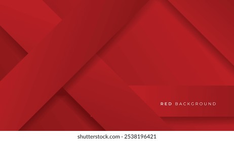 Geometric red abstract background. Rectangle shapes with shadows composition. Modern design. Vector illustration