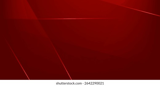 Geometrischer roter abstrakter Hintergrund. Dreieck Formen mit Linien Streifen und Licht Zusammensetzung. Modernes Design. Vektorgrafik