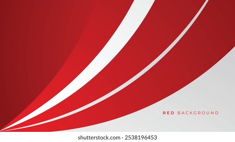 Fundo abstrato vermelho geométrico. Ondas formas com linhas ondulam. Design moderno. Ilustração vetorial