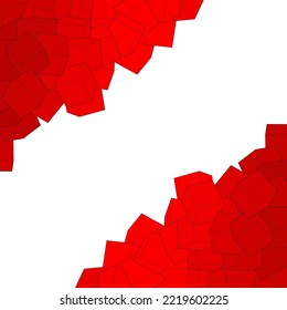 Geometric red background. Cubes. Template, layout.