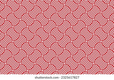 Geometric red background Pattern of circles
