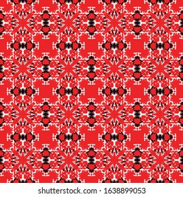 Geometric red and black abstract seamless vector background