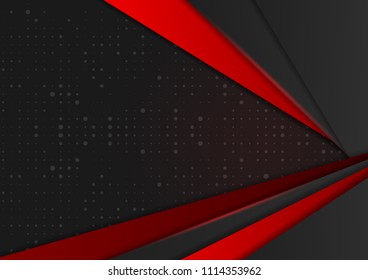 Geometric red and black color abstract background vector illustration