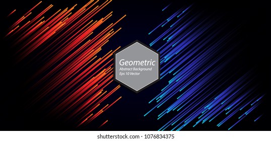 The geometric red and blue attack abstract background, Eps 10 vector