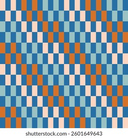 Geometric red and blue checkered seamless pattern design vector
