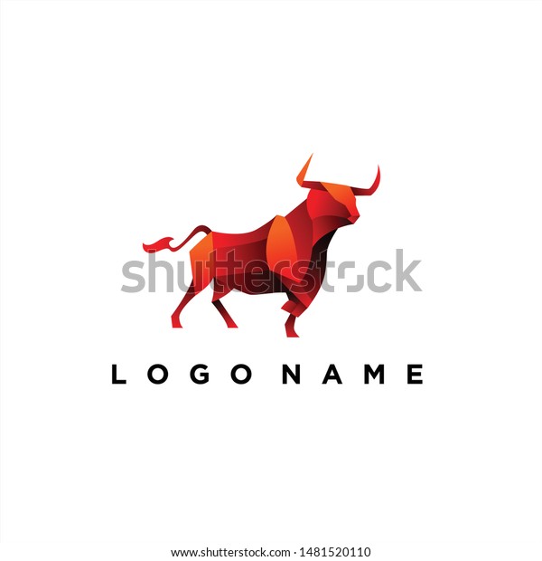 Geometric Red Bull Logo Design Vector Stock Vector Royalty Free