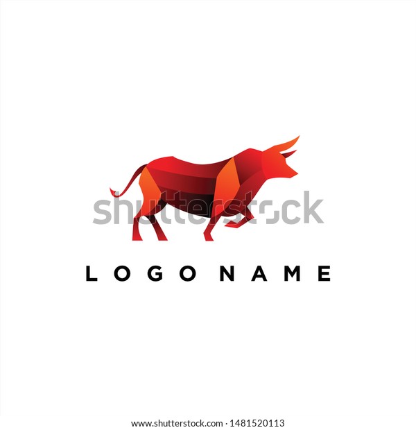 Geometric Red Bull Logo Design Vector Stock Vector Royalty Free