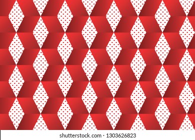 geometric red cubes abstract seamless pattern, 3d vector background