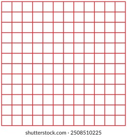 Geometric red grid on white background. Red thin line pattern background. Red grid pattern. Vector illustration, eps 10.