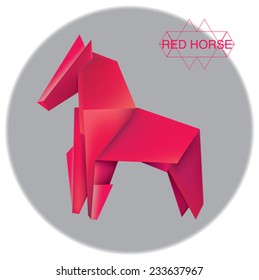 Geometric red horse