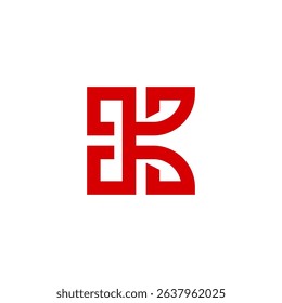 Geometric Red Letter K Logo