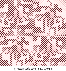 Geometric Red Maze Pattern