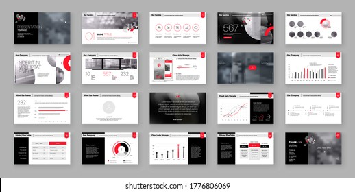 Geometric Red Presentation Element Templates. Vector infographics. For use in Presentation, Flyer and Leaflet, SEO, Marketing, Webinar Landing Page Template, Website Design, Banner.