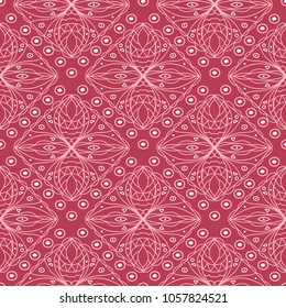 Geometric red seamless background. Pale red pattern for wallpapers, textile and fabrics