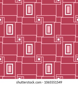 Geometric red seamless background. Pale red pattern for wallpapers, textile and fabrics