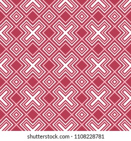 Geometric red seamless pattern. Colored background for wallpapers, textile and fabrics