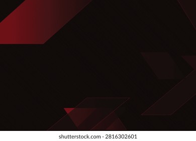 Geometric red shadows on black background, abstract