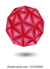 geometric red shape on white background