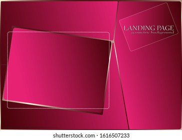 Geometric red texture composition with arrow, edging with perspective effect