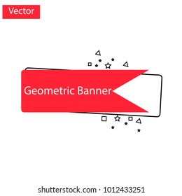Geometric Red Vector Banner.