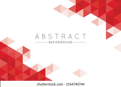 Geometric Red and White Abstract Vector Background for Use in Design. Modern Triangle Texture with Text for Presentation and Landing Design.