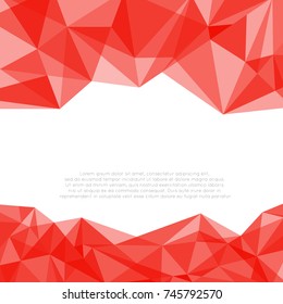 Geometric Red and White Abstract Vector Background for Use in Design. Modern Polygon Texture with Text.