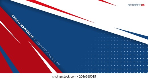 Geometric red, white and blue background. Czech Republic independence day background template. Also Good template for Czech Republic National day design.