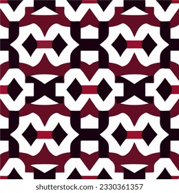 Geometric red and white pattern, reminiscent of repeating fabric designs and aizome patterns, creating an elegant and timeless look.