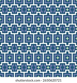 Geometric Repeating Box Star Abstract Design Seamless Tileable Pattern