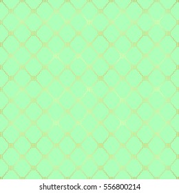 Geometric repeating ornament. Seamless abstract modern texture with diagonal golden dots for wallpapers and background