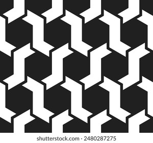 Geometrisch des sich wiederholenden Musters. Sechseckige Linien Nahtlose Muster von künstlerischen Formen entwerfen Vektorgrafik.
