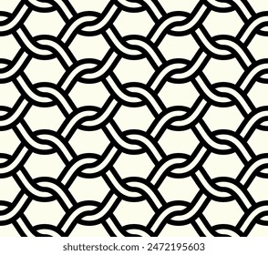 Geometric Repeating pattern. Hexagon outline seamless patterns, artistic strokes lines background vector.