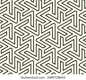 Geometric Repeating patterns of printable vector. Interlocking Line Art Shapes repeated pattern background.