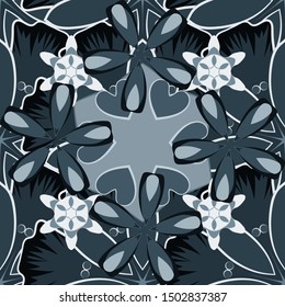 Geometric repeating seamless pattern with hexagon shapes in gray gradient. Vector illustration.