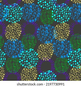 Geometric repeating  seamless pattern with multicolor elements. Usable for wallpaper, surface, fabric.