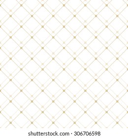 Geometric repeating vector golden ornament with diagonal dots. Seamless abstract modern pattern for wallpapers and backgrounds