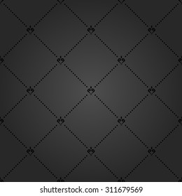 Geometric repeating vector ornament with black diagonal dots. Seamless abstract modern pattern