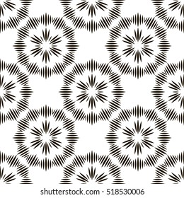Geometric repeating vector ornament with black stripes.
