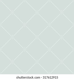 Geometric repeating vector ornament with diagonal dots. Seamless abstract modern light blue and white pattern