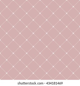 Geometric repeating vector ornament with diagonal dotted lines. Seamless abstract modern pattern. Purple and white pattern