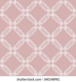Geometric repeating vector ornament with white dotted octagons. Seamless abstract modern pattern