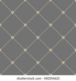 Geometric repeating vector pattern. Seamless abstract modern texture for wallpapers and backgrounds. Gray and golden pattern