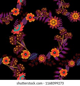 Geometric repeating wallpaper. Vector abstract holographic seamless pattern in orange, green and blue colors. Vibrant style pattern. Mandalas on the background.