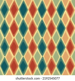 geometric repetitive background with hand drawn rhombus. blue yellow red colors. vector seamless pattern. fabric swatch. wrapping paper. continuous design template for textile, linen, home decor