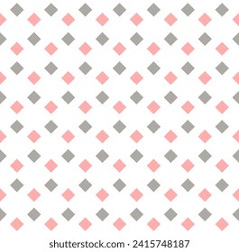 geometrischer, sich wiederholender Hintergrund. rosafarbener und grauer Rhombus. Vektornahtloses Muster. Armbanduhr. gestreiftes Verpackungspapier. Designvorlage für Textilien